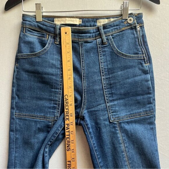 Pilcro and the Letterpress Anthropologie high rise bootcut denim jeans Sz 26 - Picture 12 of 14